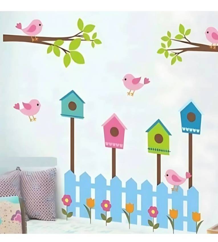 stickers muraux Autocollant pour la Décoration de votre espaces, Papillons arbres Fleurs stickers muraux Animaux de dessin animé amovible